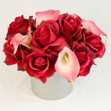 Real Touch Red Roses Pink Calla Lilies Arrangement - Flovery
