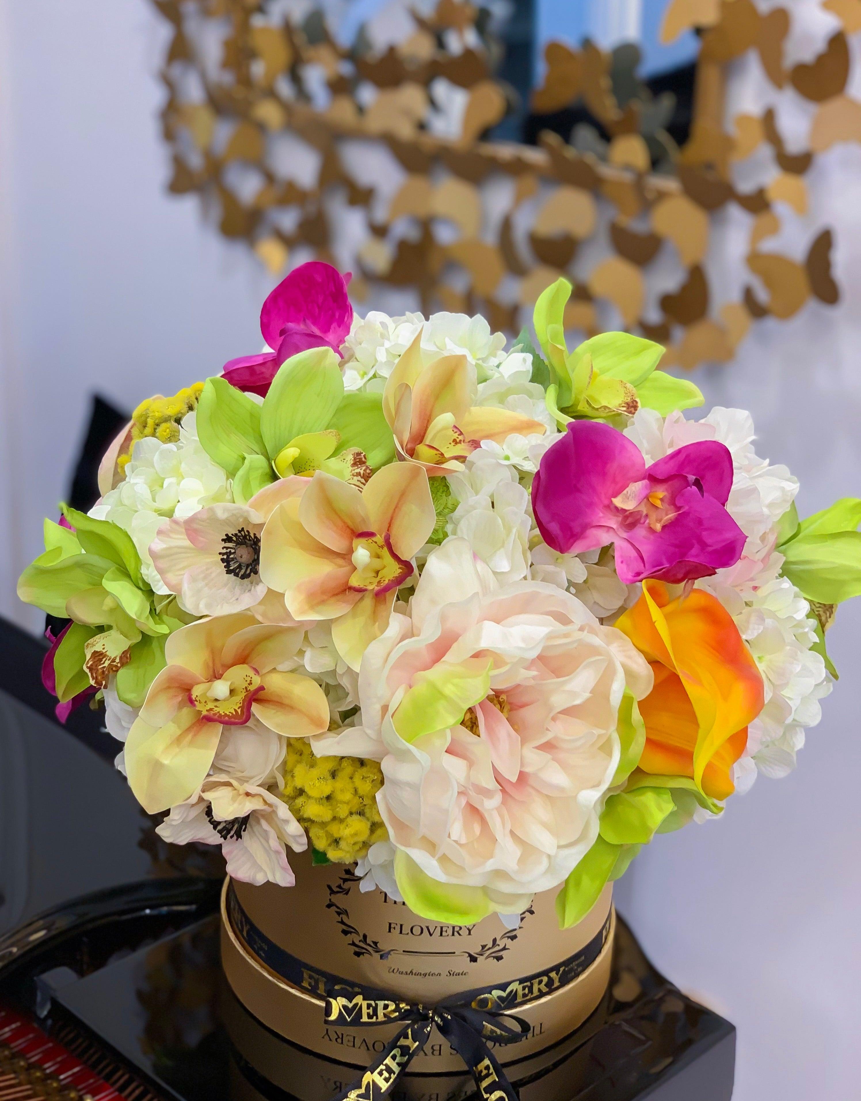 Limited Elegant Real Touch Flowers Arrangement - Flovery