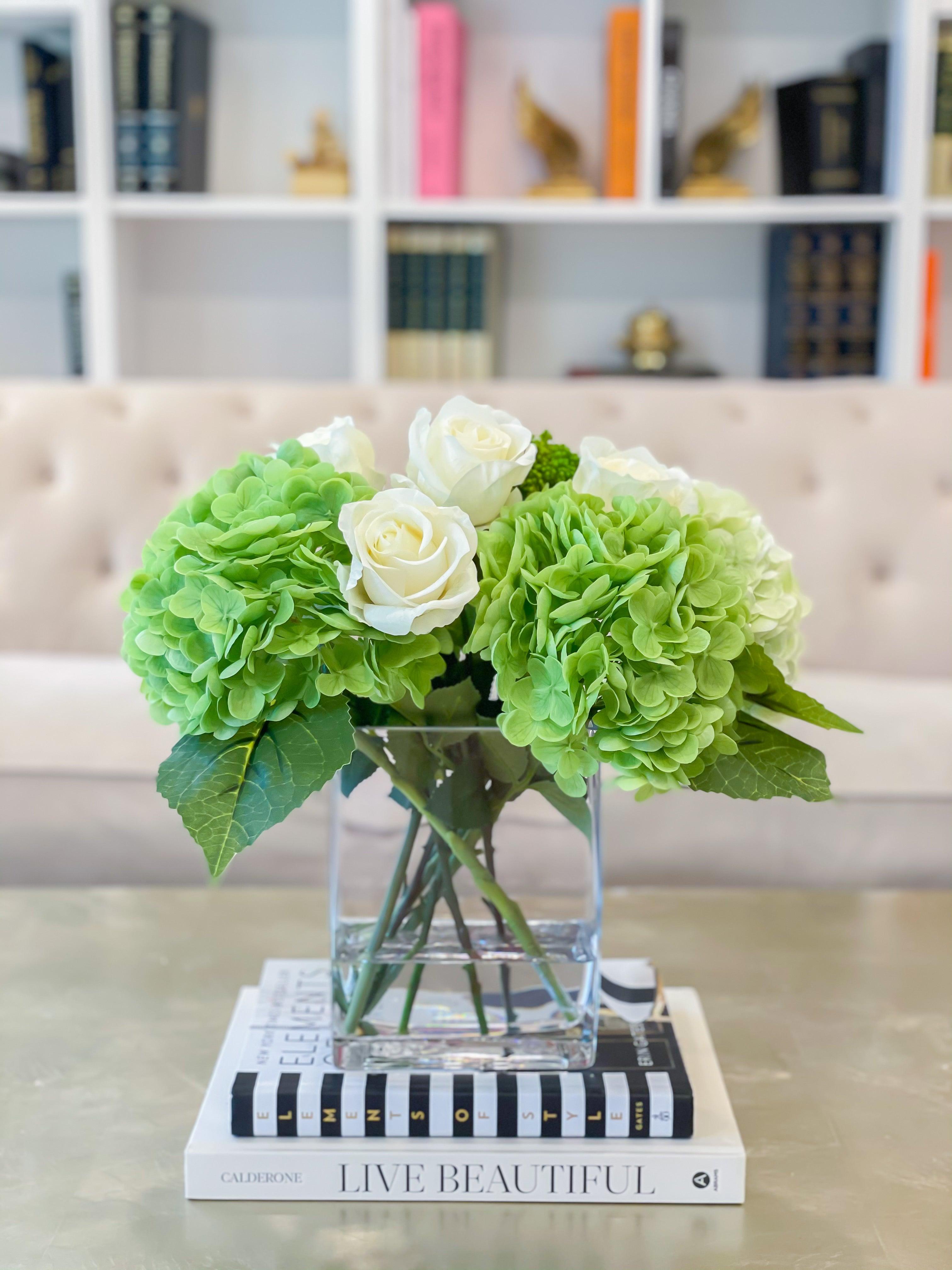 Real Touch Green Hydrangea Arrangement - Flovery