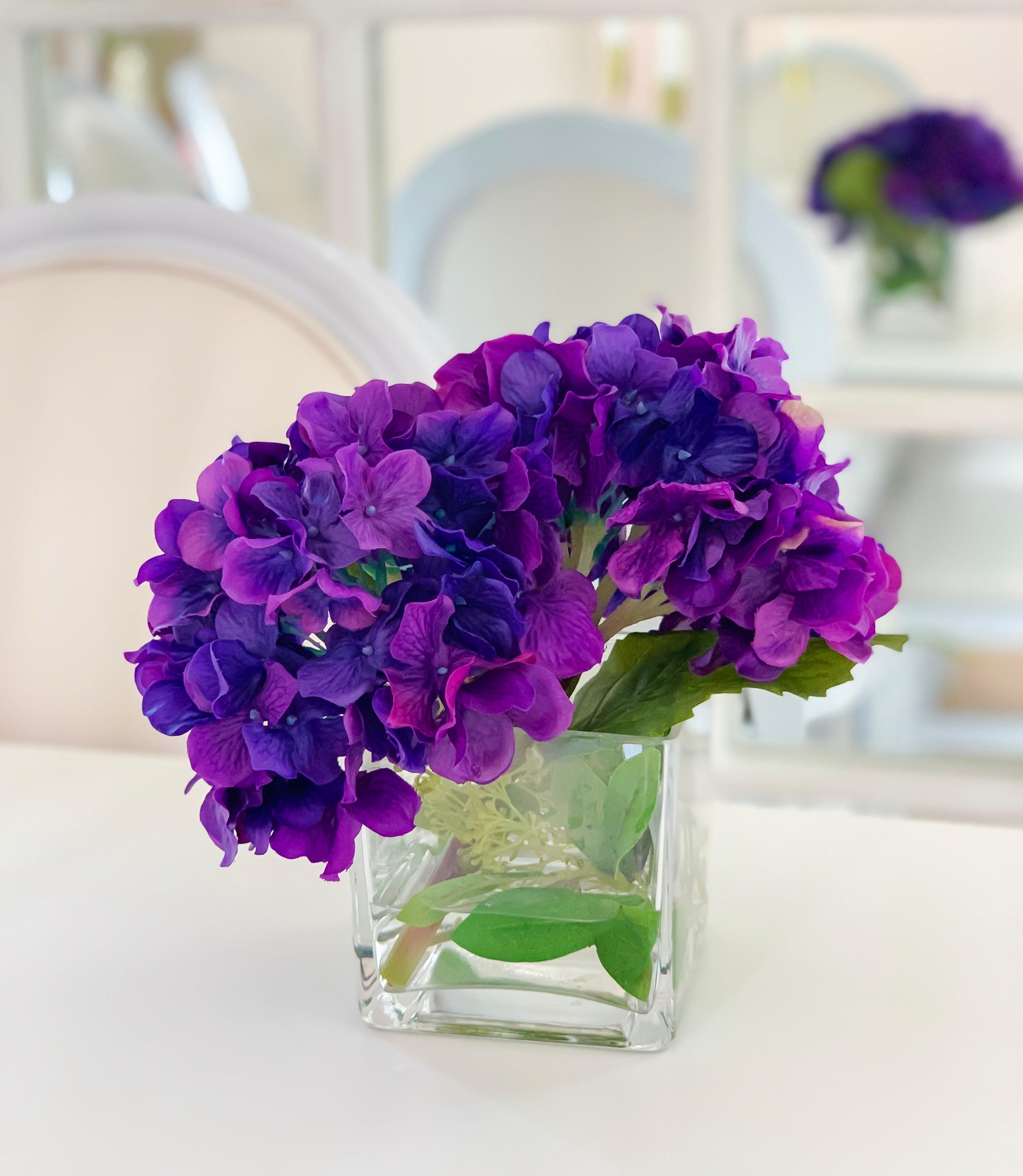 Everlasting Real Touch Purple Hydrangea  Arrangement - Flovery
