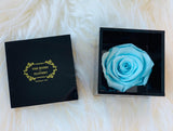 Elegant premium Ecuador preserved Tiffany blue rose in black cube - Flovery