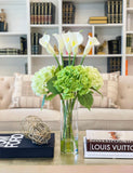 Tall Calla Lily Hydrangea Real Touch Flower Arrangement - Flovery