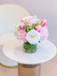 Pink Centerpiece-All Real Touch Flowers-Peonies Flowers Arrangement-Pink Real Touch Flowers-Flower Arrangement-Faux Floral Arrangement - Flovery