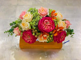 Classic Real Touch Pink English Rose Arrangement - Flovery