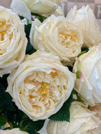 18 inch Large English Rose Centerpiece in Metal Vase - Flovery