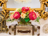 Classic Real Touch Pink English Rose Arrangement - Flovery
