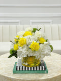 Large Rose Hydrangea Lime Slices in Vase - Flovery