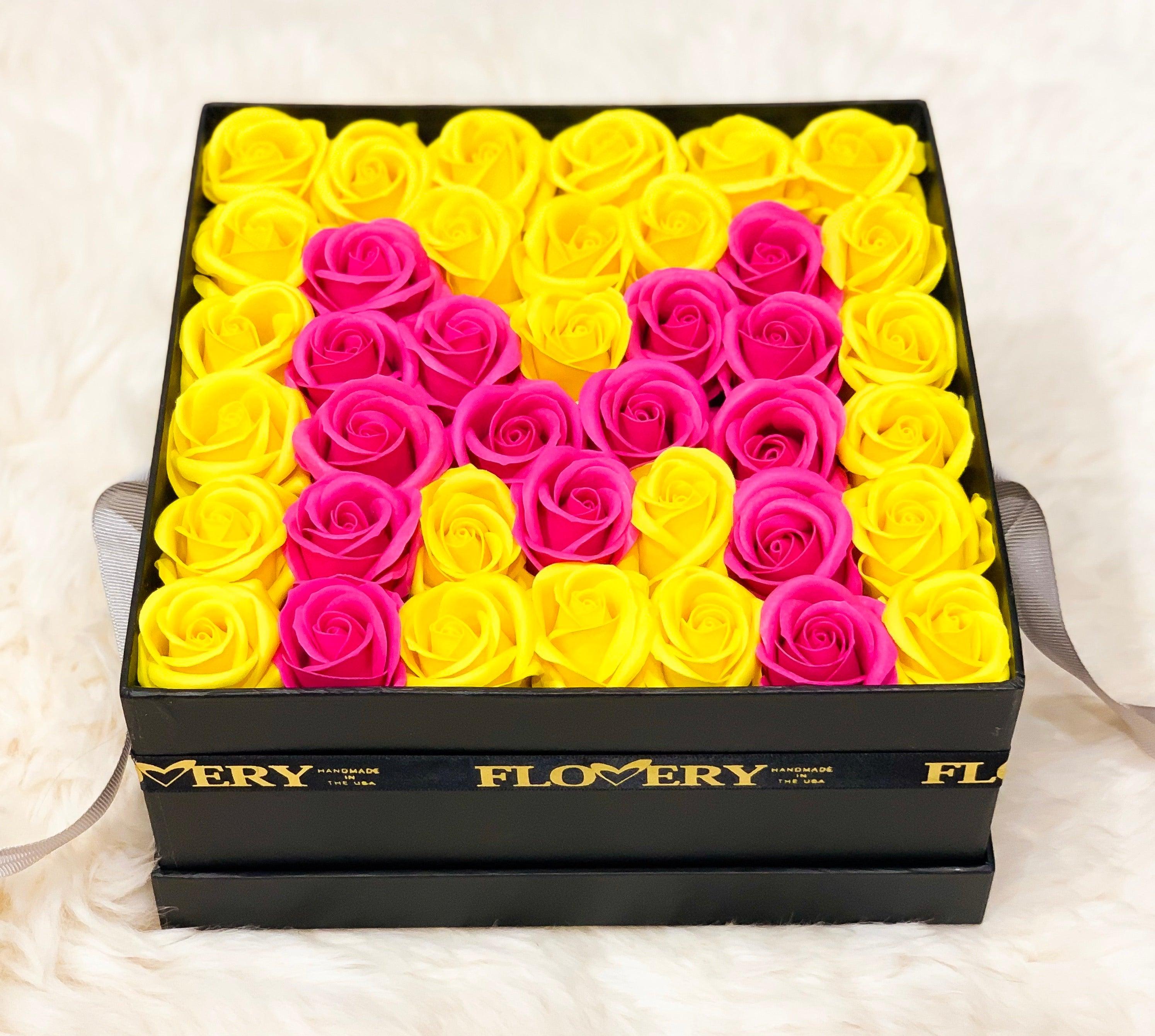Medium Box Personalized Letter Premium Scented Soap Roses Secondary image