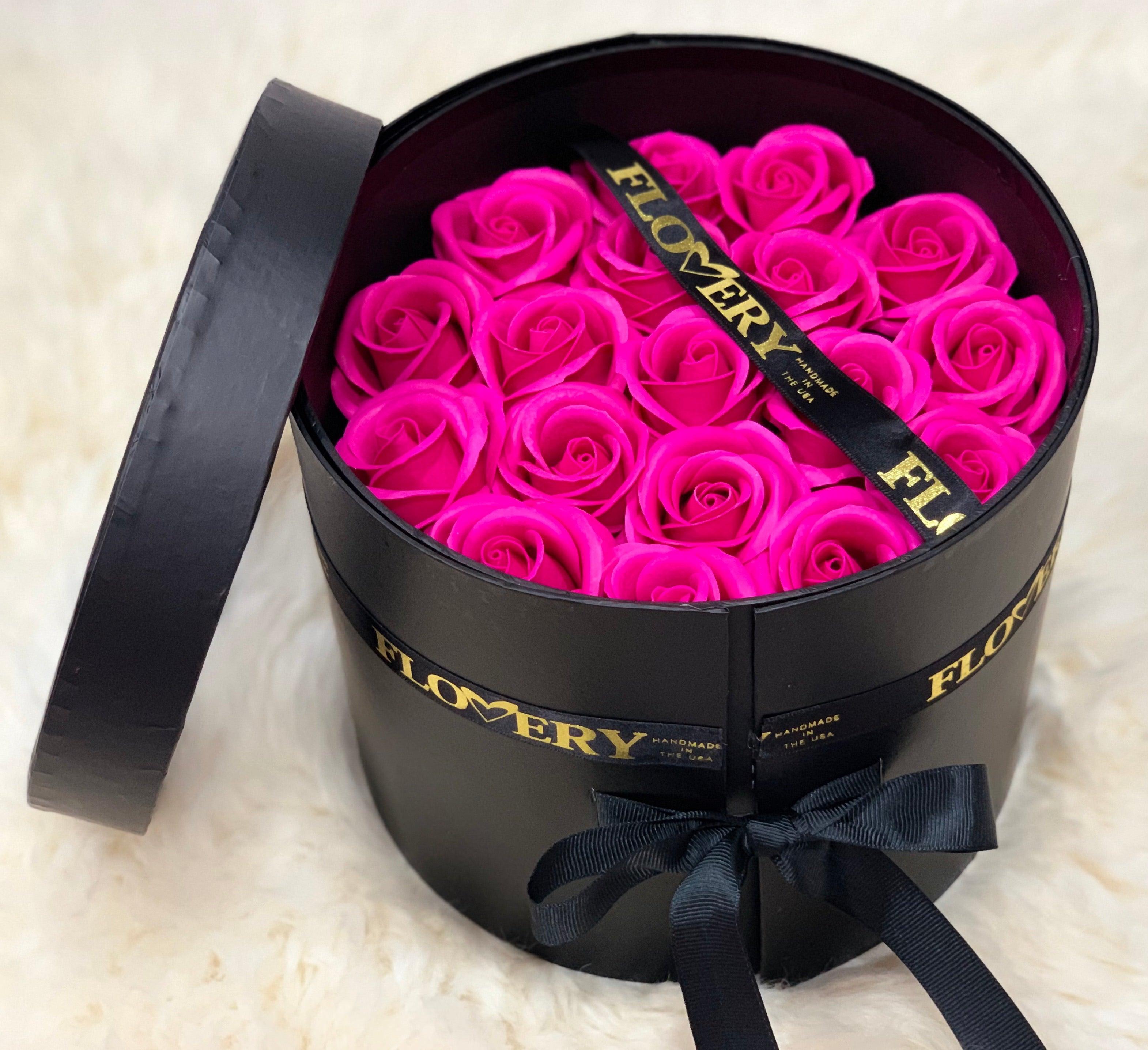 Scented Soap Hot Pink Rose In Elegant Double Gift Box - Flovery