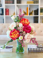 Large Real Touch Flower Arrangement-Large Dining Table Centerpiece-Real Touch Pink/Magenta Peony Centerpiece-Tulip Hydrangea Centerpiece - Flovery