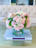 Large REAL TOUCH Flower Arrangement Pink/Green Pastel Hydrangea-Real Touch Hydrangeas Arrangement-White Hydrangea Arrangement-Centerpiece - Flovery