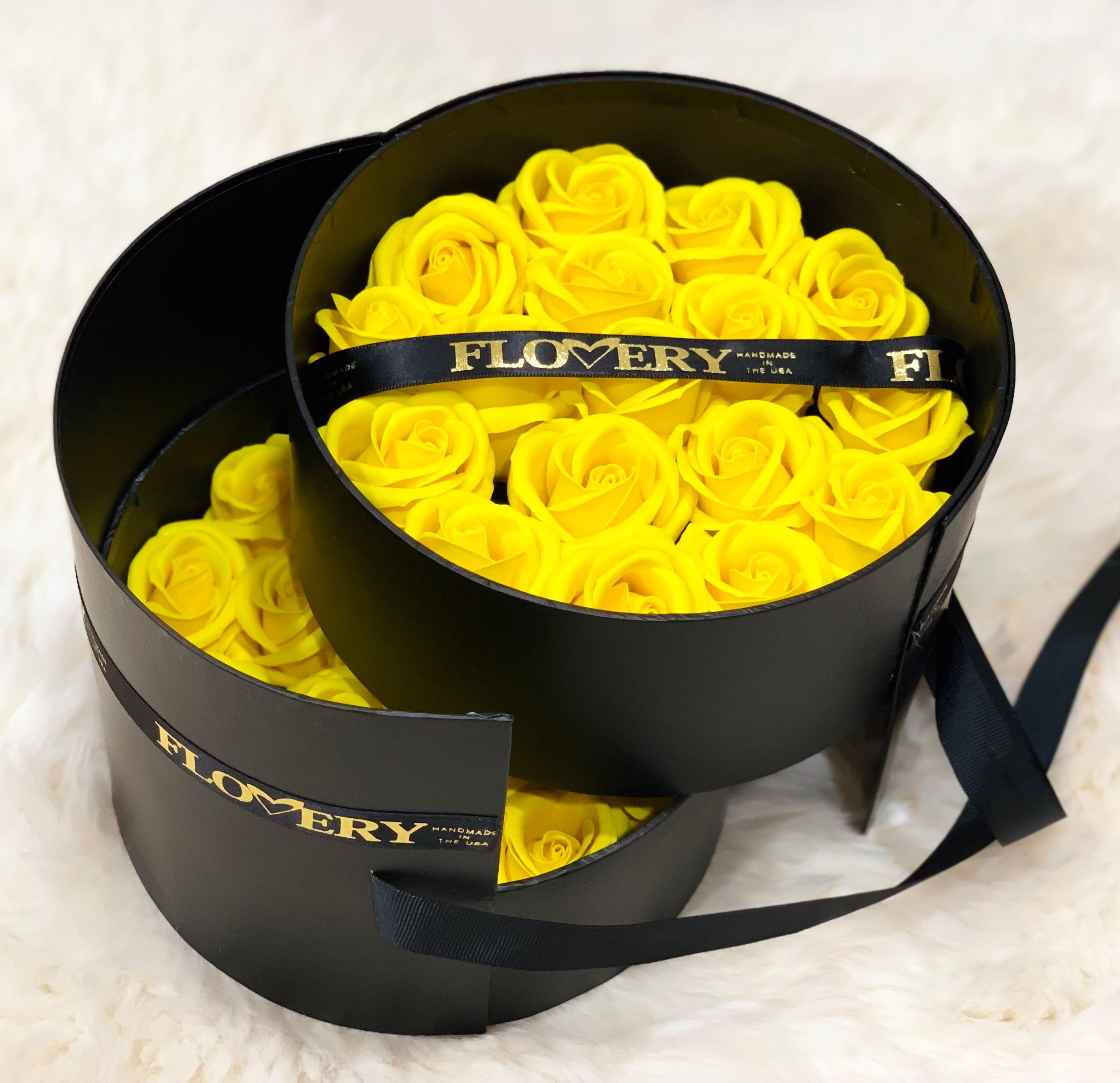 Premium Scented Soap Royal Yellow Roses In Elegant Double Box - Flovery