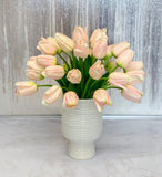 Large Real Touch Tulips Centerpiece - Faux Tulips Arrangement  - Faux Arrangement - Flovery