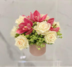 Real Touch Rose And Orchid In Ceramic Vase - Flovery