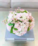 Large REAL TOUCH Flower Arrangement Pink/Green Pastel Hydrangea-Real Touch Hydrangeas Arrangement-White Hydrangea Arrangement-Centerpiece - Flovery