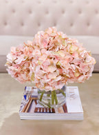 Pink Hydrangea Arrangement Cylinder Glass - Flovery