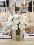 26-in Tall Cream Real Touch Peony Centerpiece Arrangement - Flovery