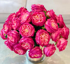 18 inch Large English Rose Centerpiece in Metal Vase - Flovery