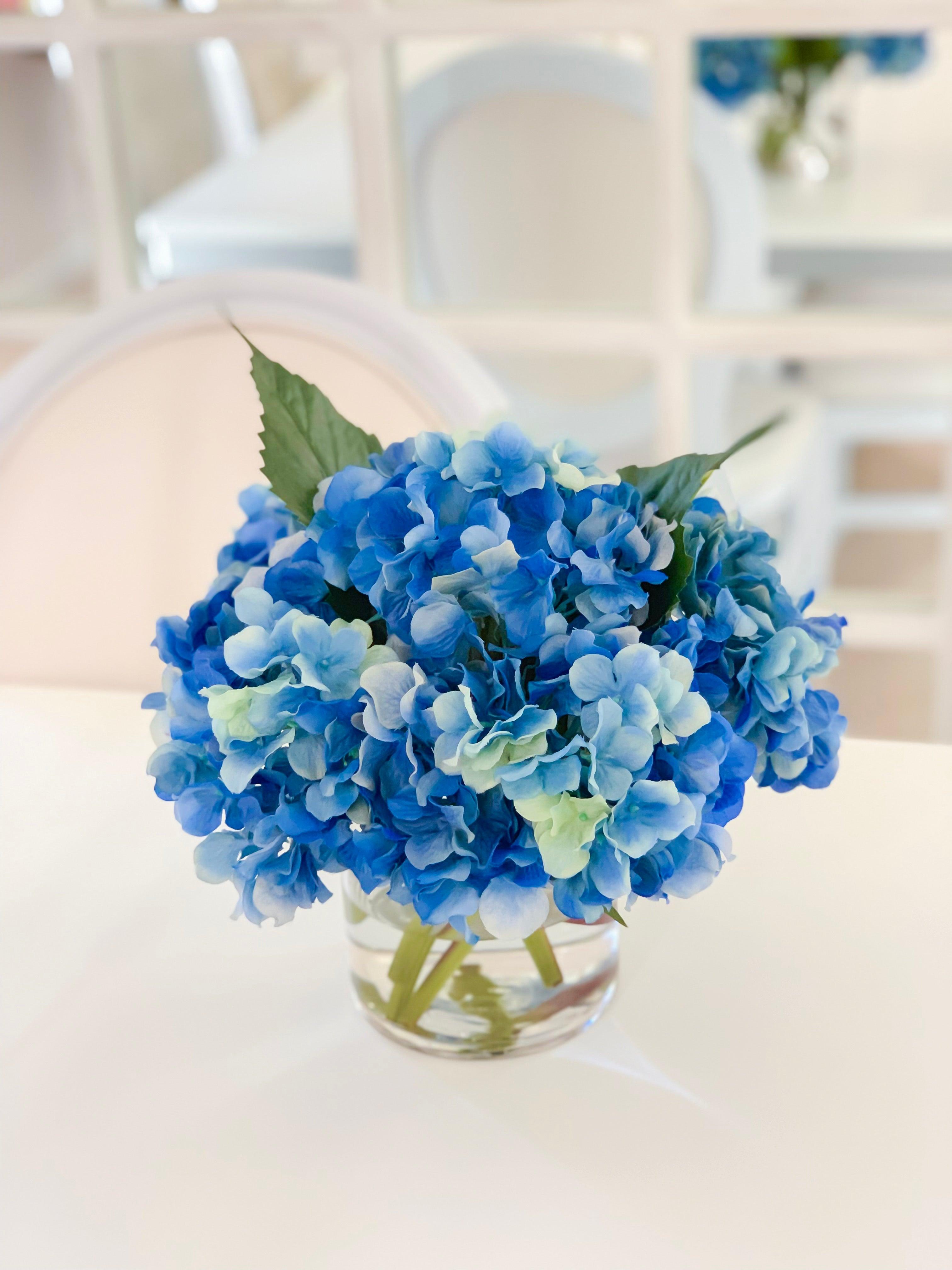 Real Touch Blue Hydrangea Arrangement For All Occasion - Flovery
