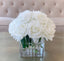 Real Touch White Roses Arrangement In New Design Vase -Artificial Faux Silk Flowers - Centerpiece - Flovery