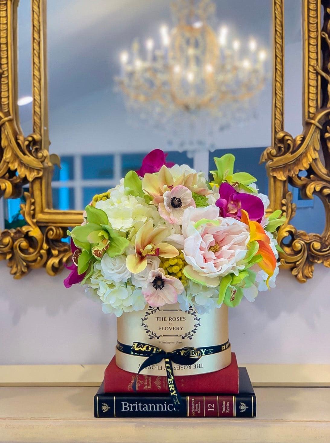 Limited Elegant Real Touch Flowers Arrangement - Flovery Main image