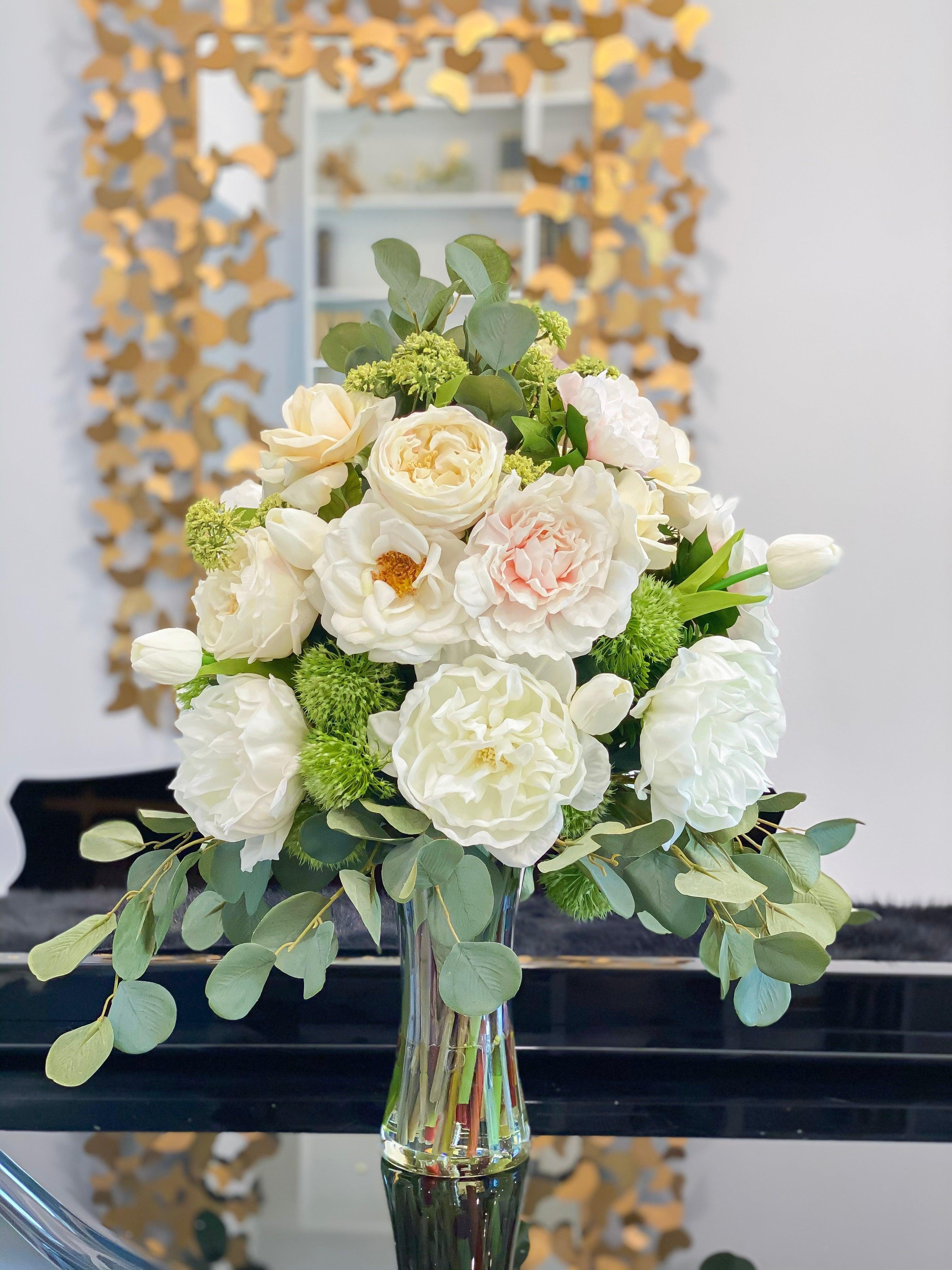 25” Tall Grand Peony Centerpiece Arrangement - Flovery
