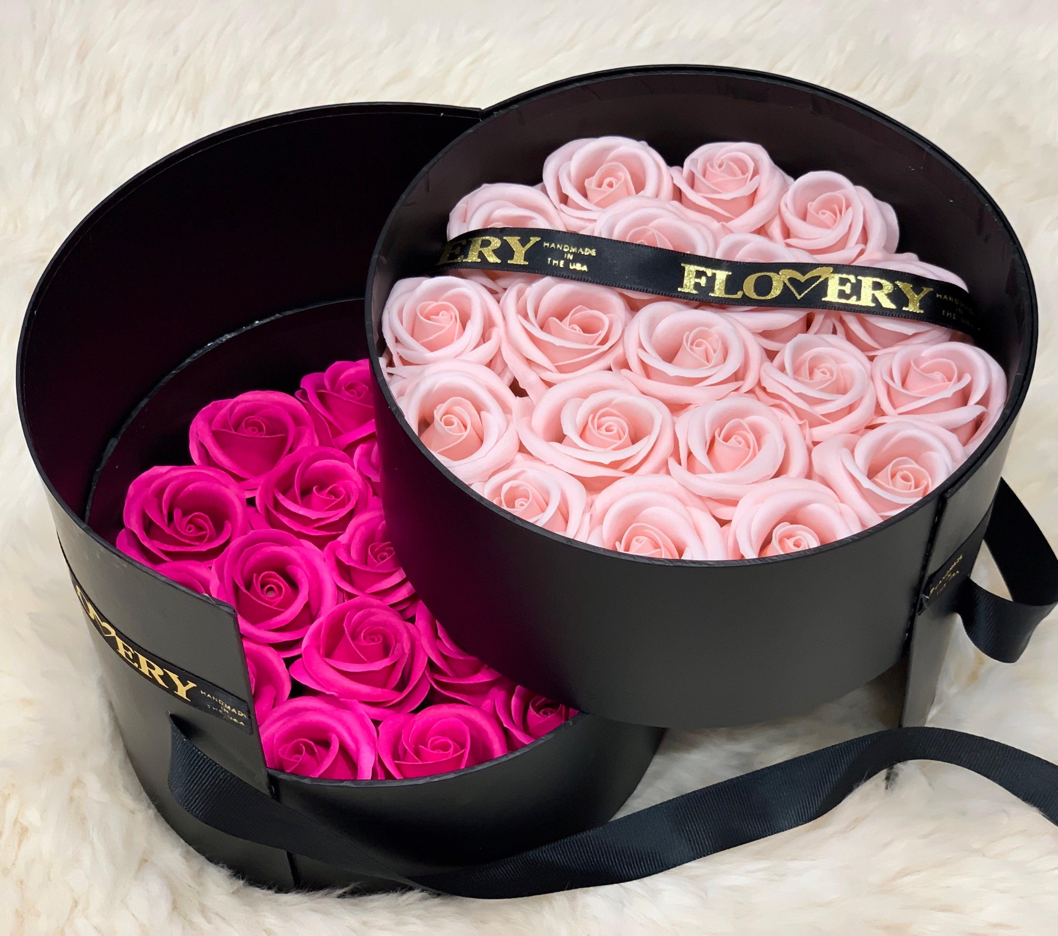 Scented Soap Mixed Pink Rose In Elegant Double Gift Box Secondary image