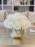 Real Touch White Rose Gold Arrangement - Flovery