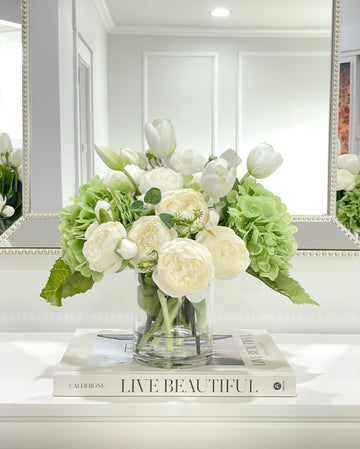French Country Hydrangea Peony Arrangement

        
           - Green