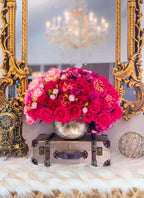 Large Real Touch Rose Orchid Hydrangea Centerpiece Gold - Flovery