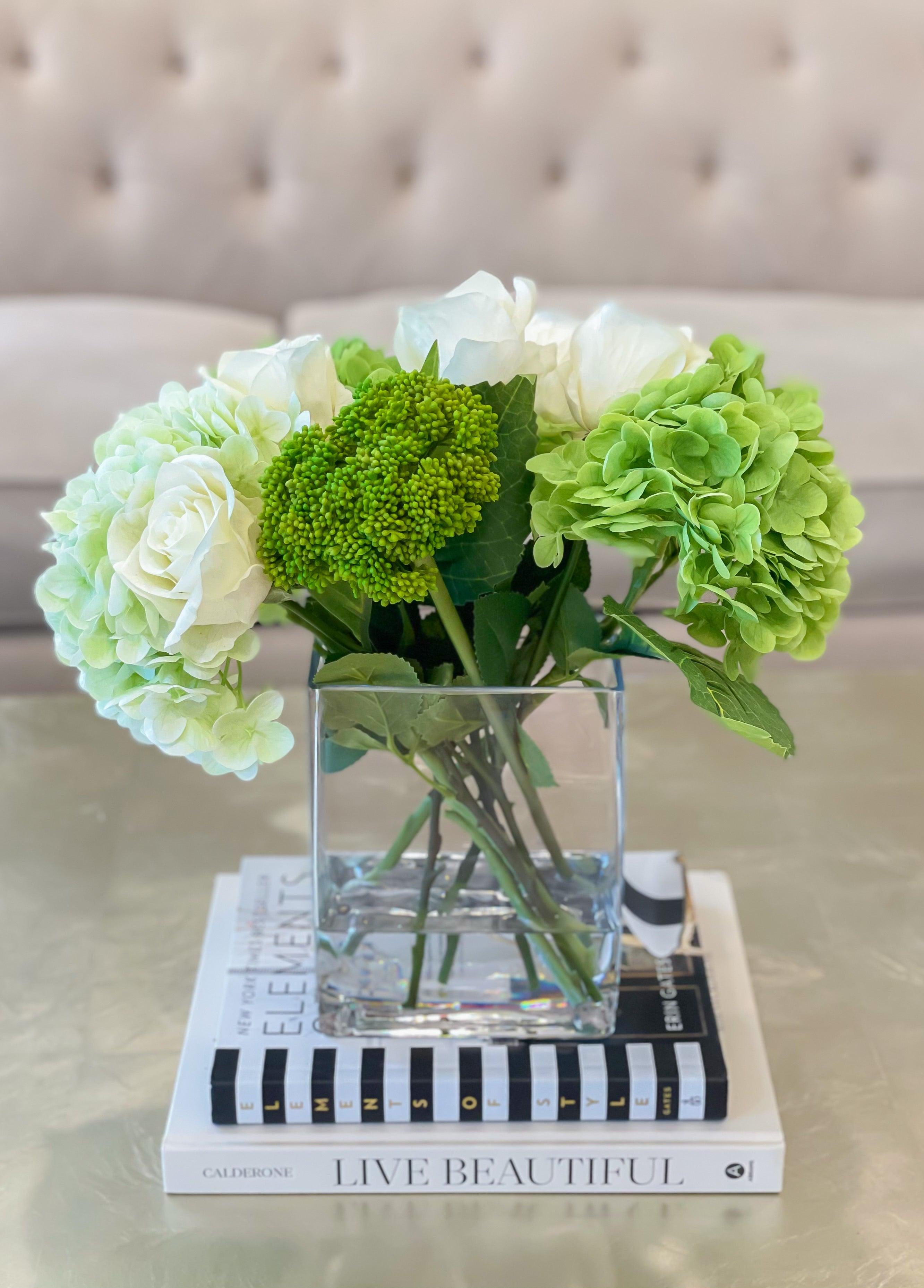 Real Touch Green Hydrangea Arrangement - Flovery