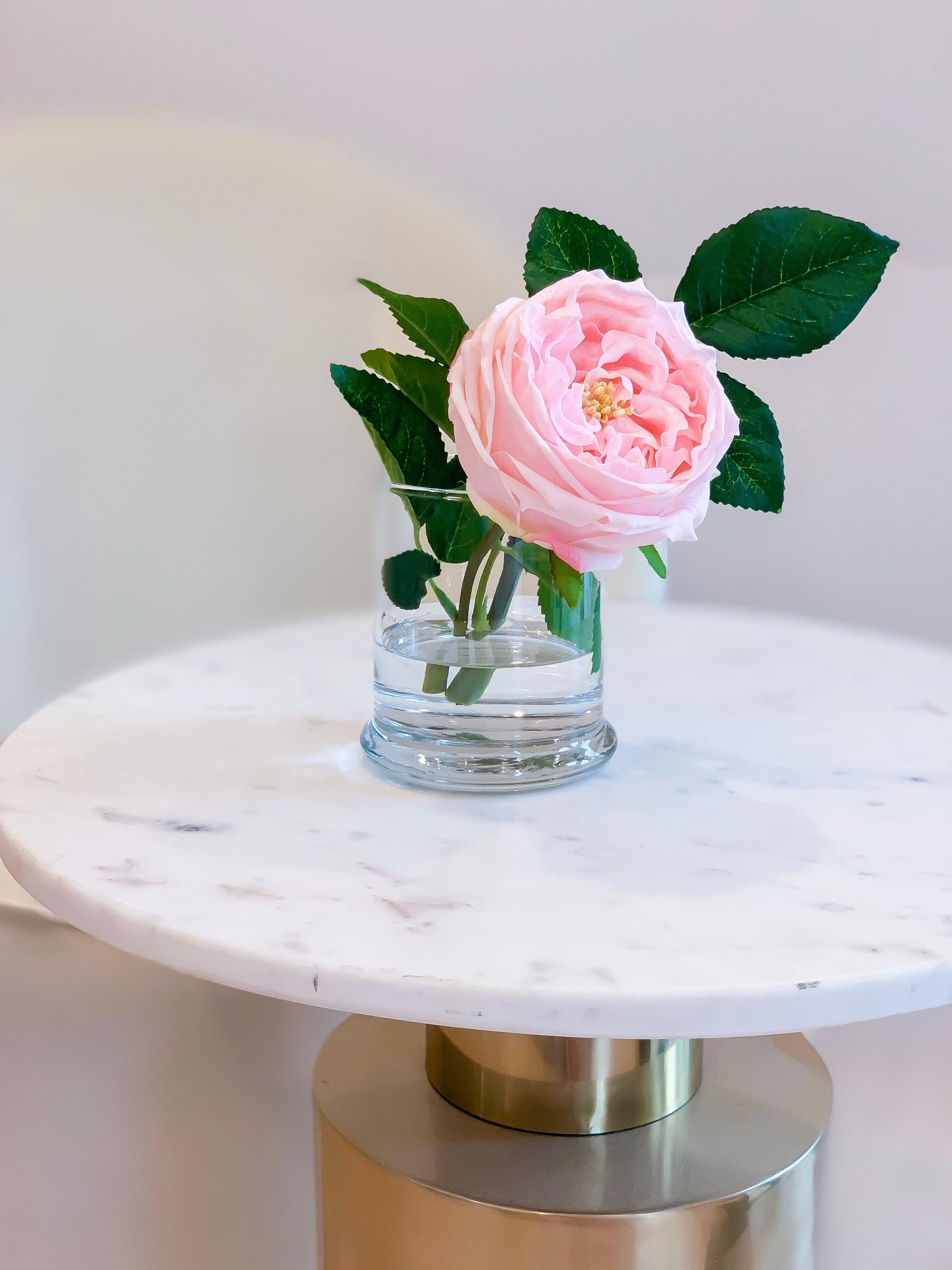Large Real Touch English Rose Arrangement-Artificial Flower Arrangement-Faux Flower-Silk Flower-Coffee Table Arrangement-Pink Roses - Flovery Main image