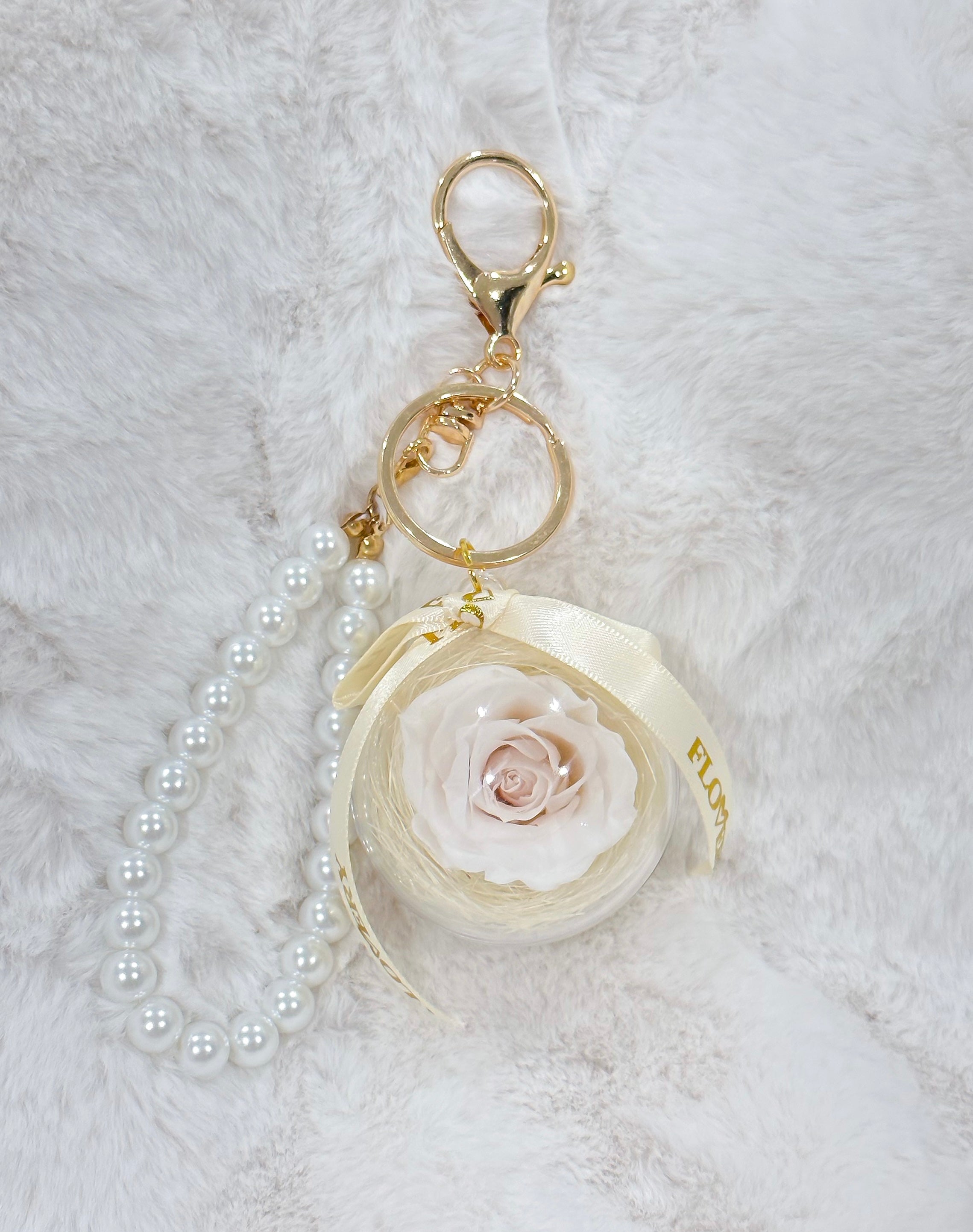 Eternity Preserved Rose Keychain/Bag charm - Flovery