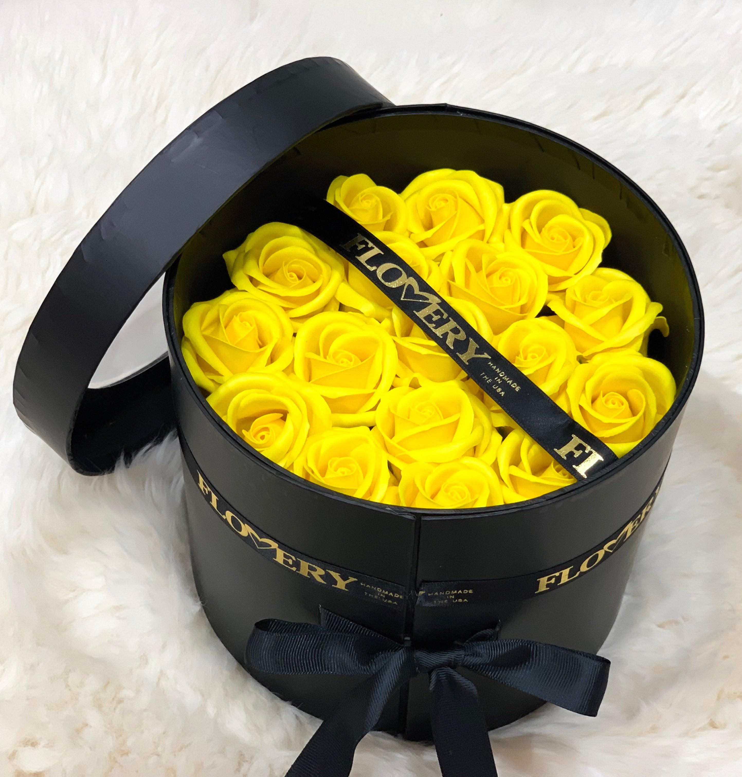 Premium Scented Soap Royal Yellow Roses In Elegant Double Box - Flovery