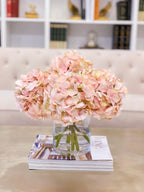 Pink Hydrangea Arrangement Cylinder Glass - Flovery