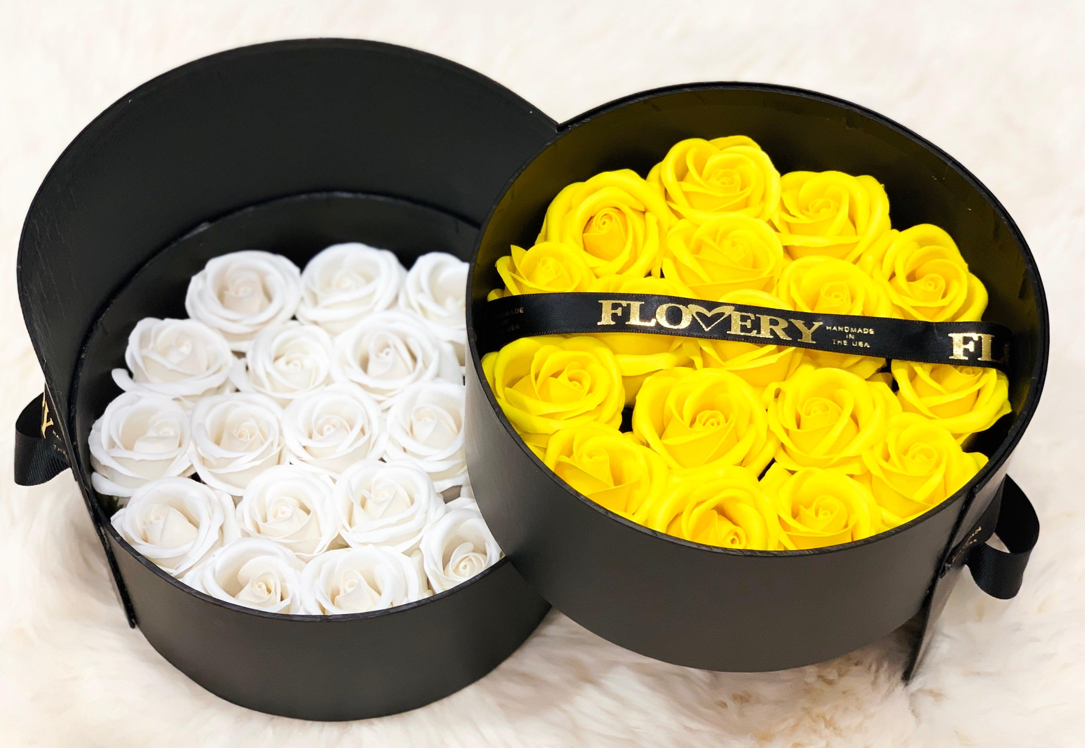 Premium Scented Soap Mixes Yellow and White Roses In Elegant Double Box Secondary image