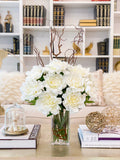 26-in Tall Cream Real Touch Peony Centerpiece Arrangement - Flovery