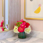Real Touch Flowers Arrangement - Pink Flowers Centerpiece - Silk Flower Centerpiece In Real Touch Category- Spring Flowers - Flovery