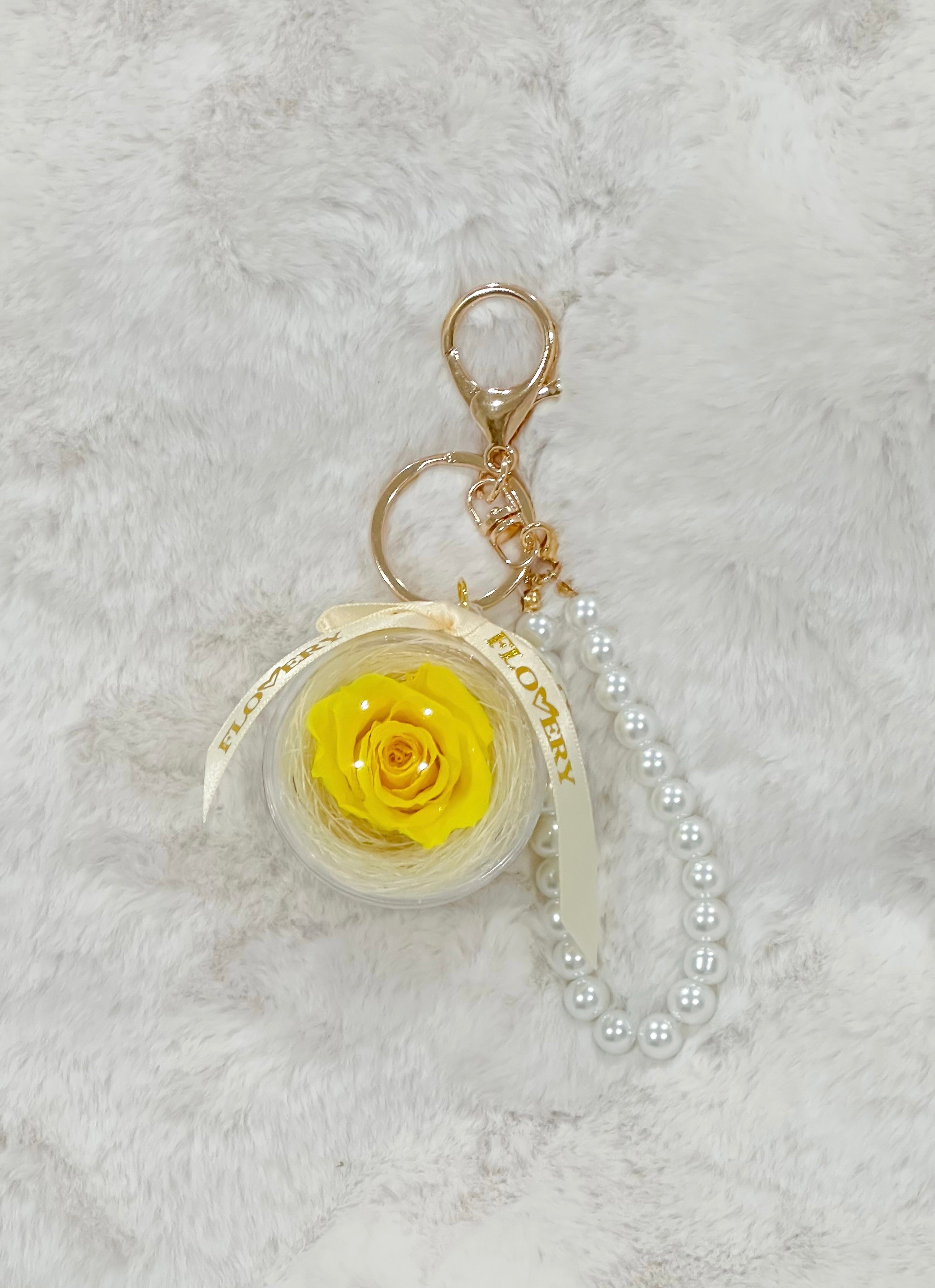 Eternity Preserved Rose Keychain/Bag charm - Flovery