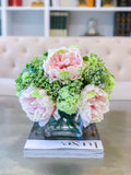 Large Real Touch Peonies-Pink Floral Arrangement-Pink Peonies Centerpiece-Large Size Real Touch Peonies-Large Size Peonies Arrangement - Flovery