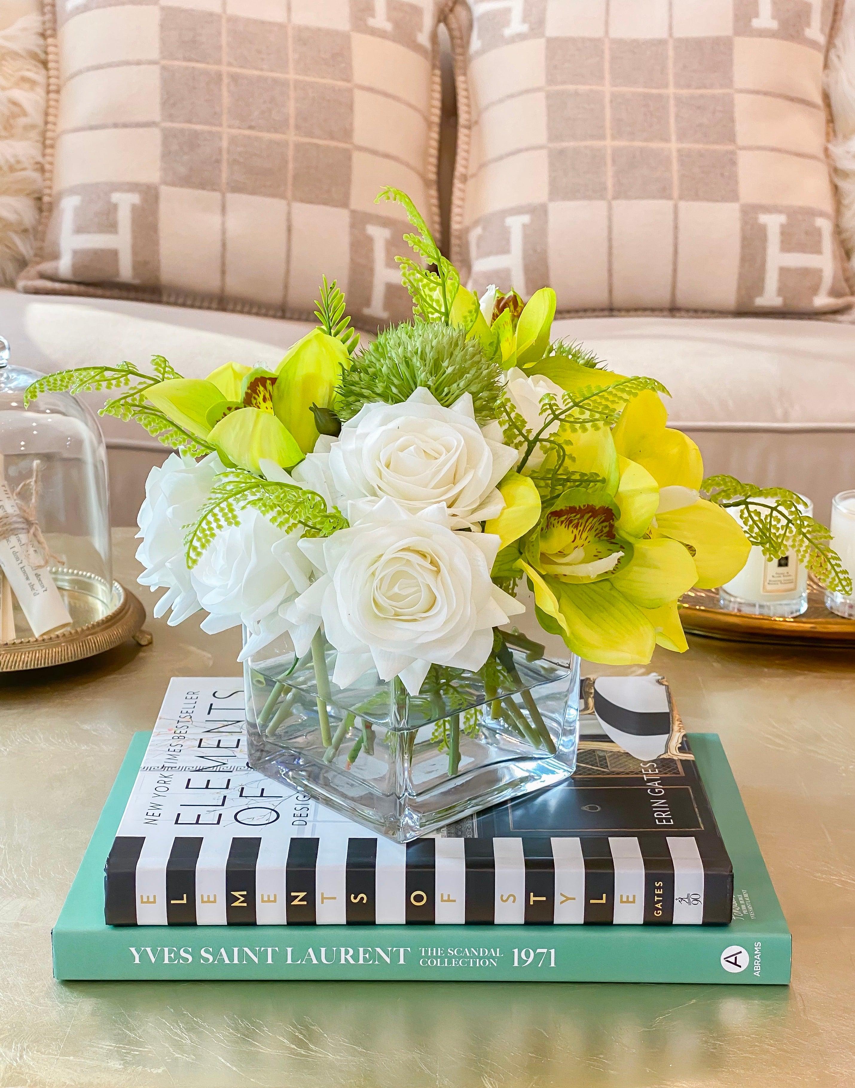 Real Touch Rose Green Orchid Table Centerpiece Secondary image