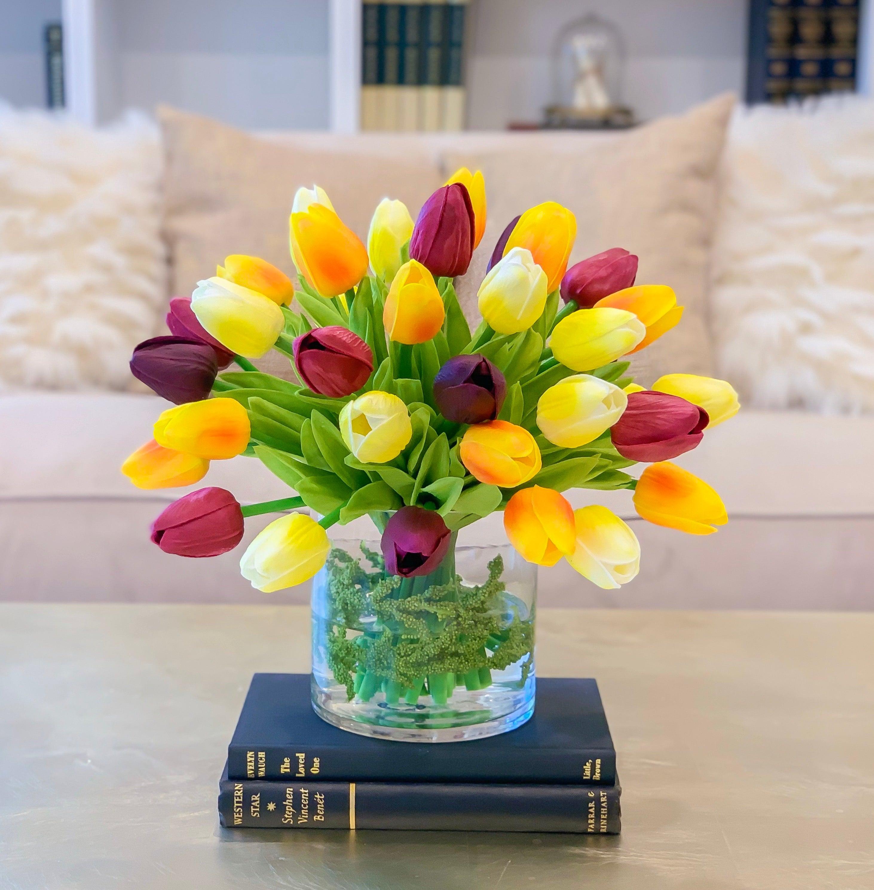 13-in Tulip Real Touch Centerpiece - Flovery Main image