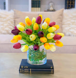 13-in Tulip Real Touch Centerpiece - Flovery