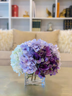 Real Touch Purple Hydrangea Arrangement For All Occasion-Purple Hydrangea-White Hydrangea-Fake Flowers Arrangement -Centerpiece - Flovery