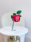 Large Real Touch English Rose Arrangement-Artificial Flower Arrangement-Faux Flower-Silk Flower-Coffee Table Arrangement-Magenta Roses - Flovery