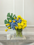 Love Ukraine Blue Yellow Rose Arrangement - Flovery