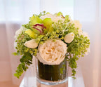 Real Touch White Rose Tulip Green Orchid Arrangement - Faux Flowers Arrangement- Home Decor By Flovery - Flovery