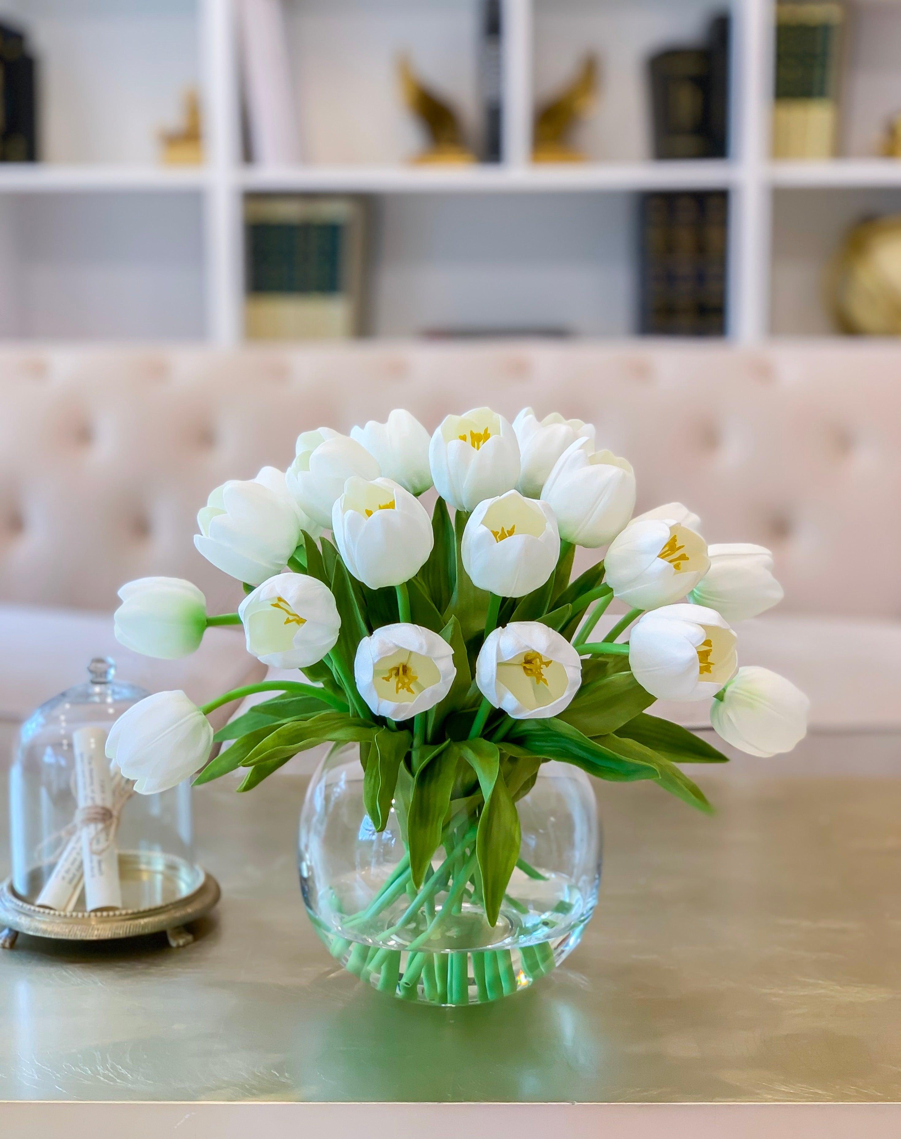 Large Table Centerpiece-Tulips Table Centerpiece-Large Tulip Artificial Flower Arrangement-Real Touch Tulip Flower Arrangement Home Decor - Flovery