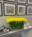 21-in Modern Real Touch Faux Tulips Arrangement in Long Vase - Flovery