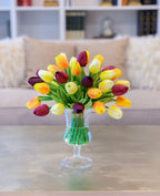 Tulips Real Touch Centerpiece for Dining Table-Tulip Arrangement- Faux Arrangement-Tulip Real Touch Arrangement - Flovery